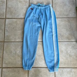Aviator Nation Stripe Sweatpants - Light blue, blue stripes
